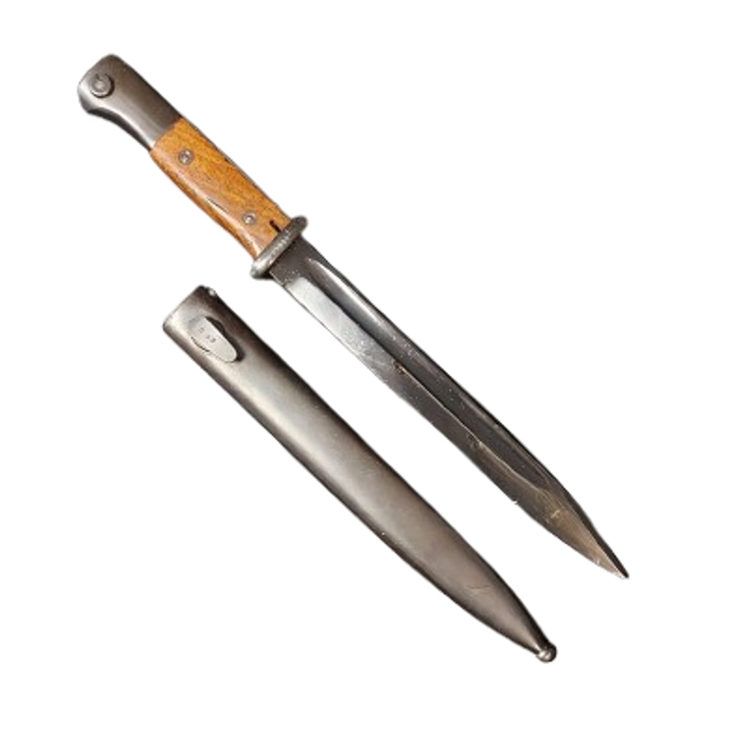 WW1 German S14 Bayonet And Scabbard Arsenal Refinished WW2 Reissue