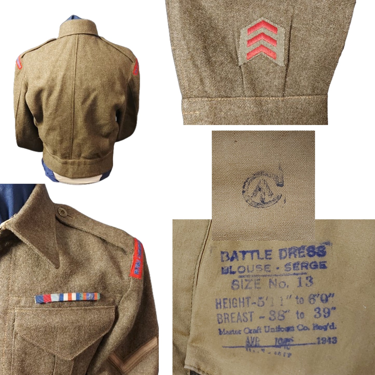 WW2 Canadian Uniform Set RCE Royal Canadian Engineers Third Division