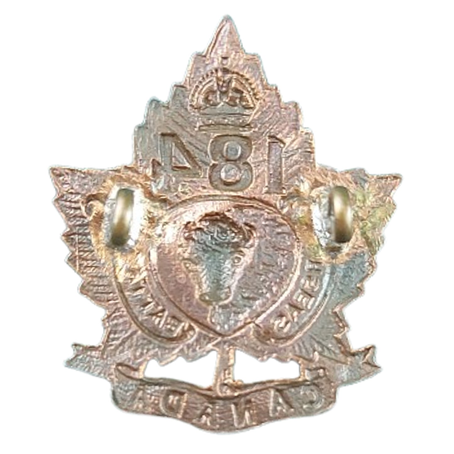 WW1 Canadian 184th Battalion Collar Badge Lisgar Manitoba