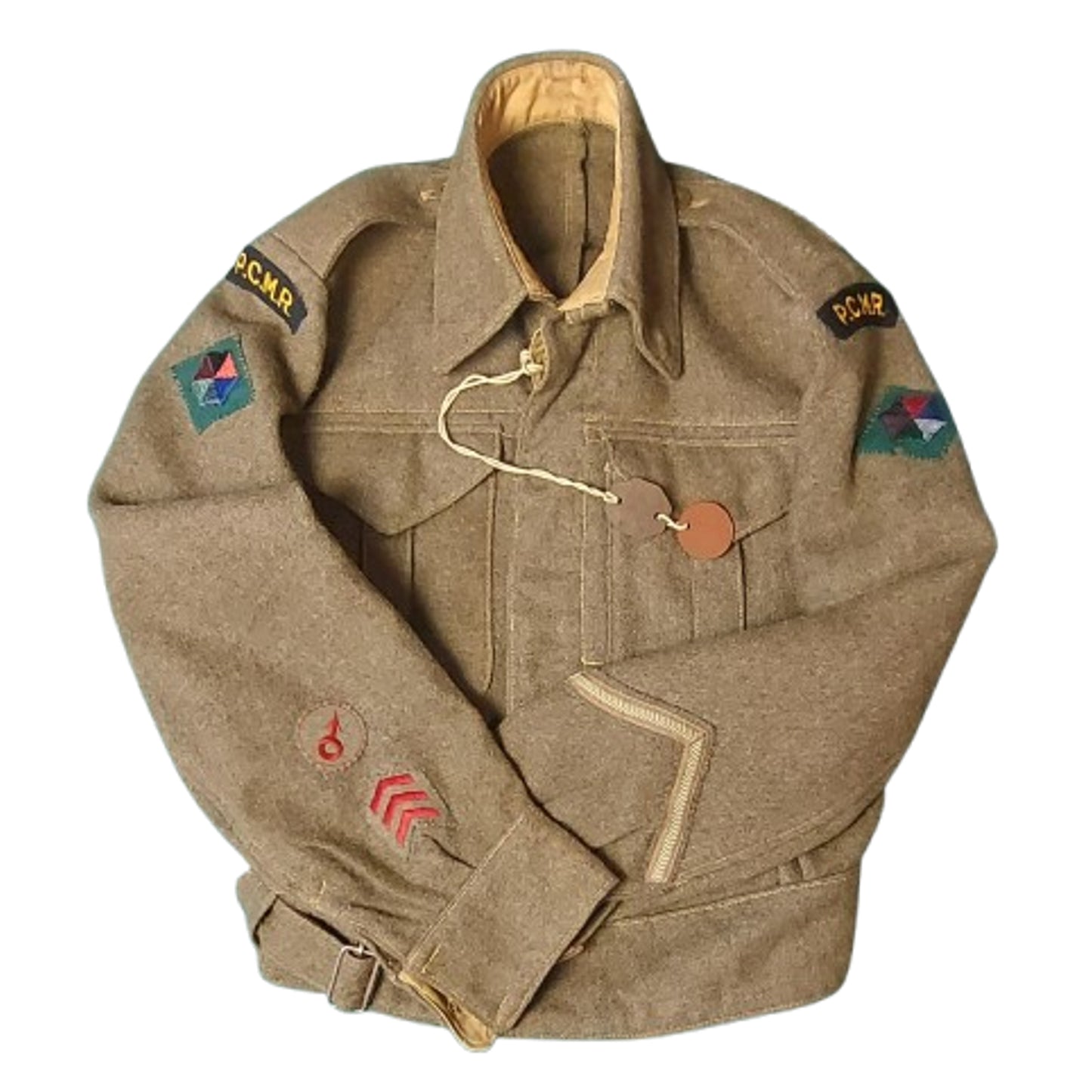 WW2 Canadian PCMR Pacific Coast Mountain Rangers Battle Dress Tunic And I.D. Tags