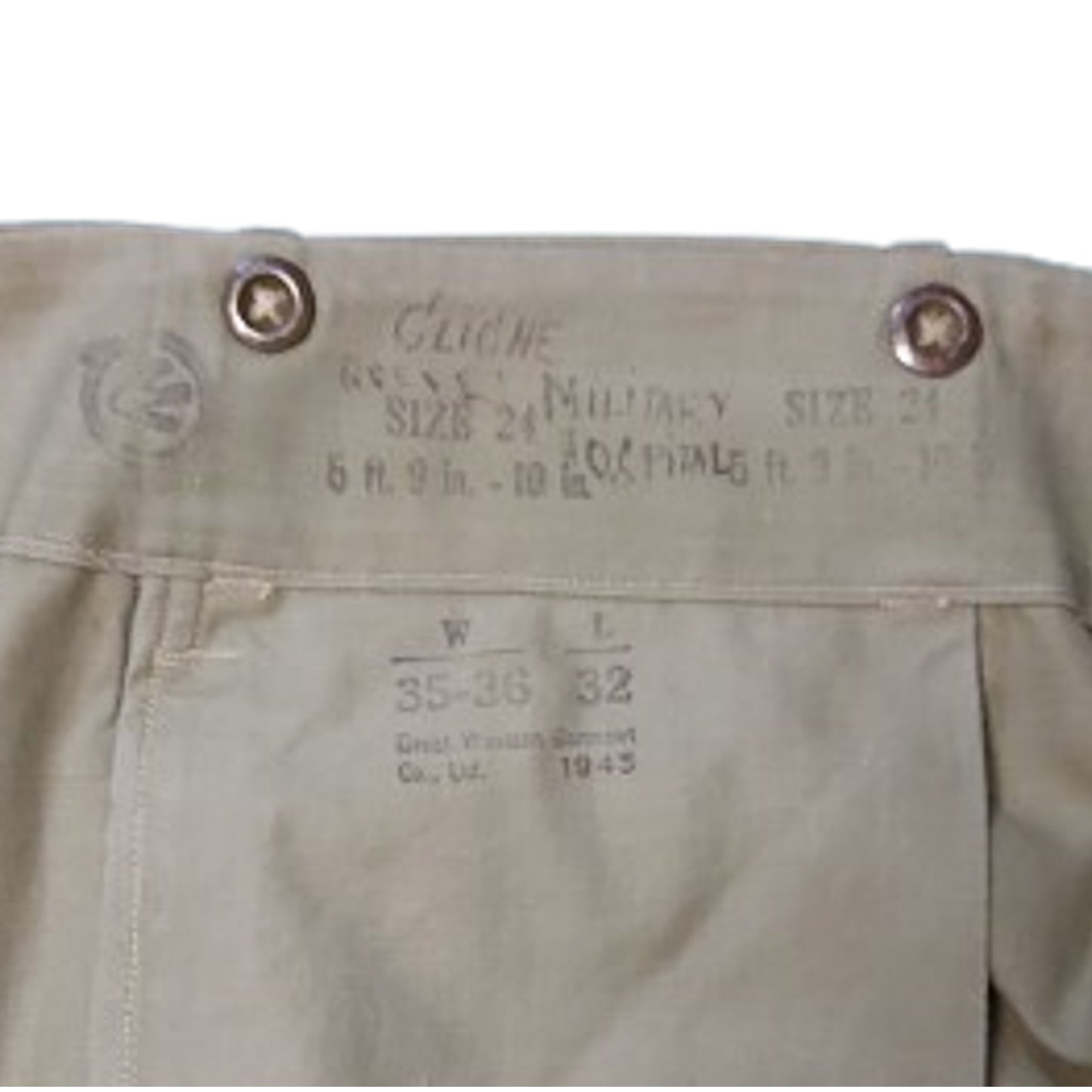 WW2 Canadian Summer Service Dress Trousers 1945 Quebec Military Hospital