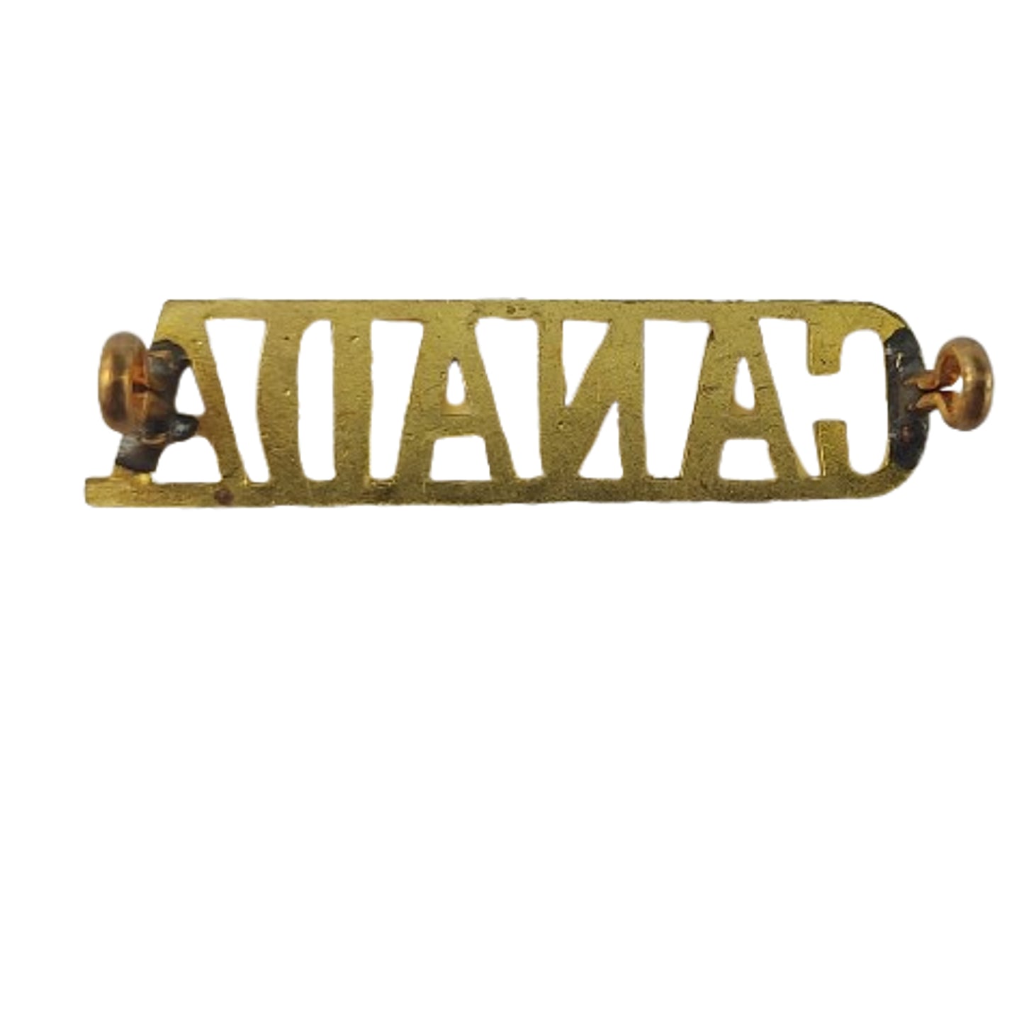 WW2 Canadian CANADA Brass Shoulder Title (1)