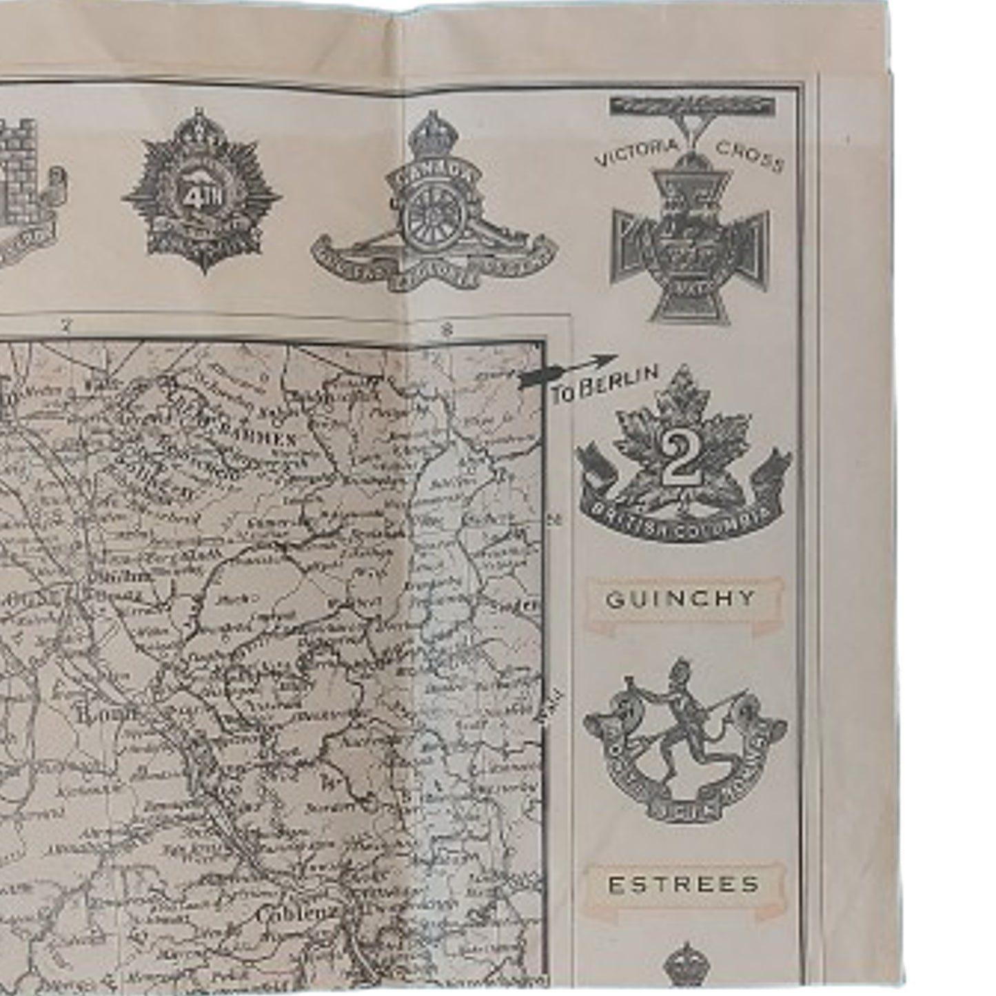 WW1 Canadian The Star War Map Where Gallant Canadians Won Undying Fame