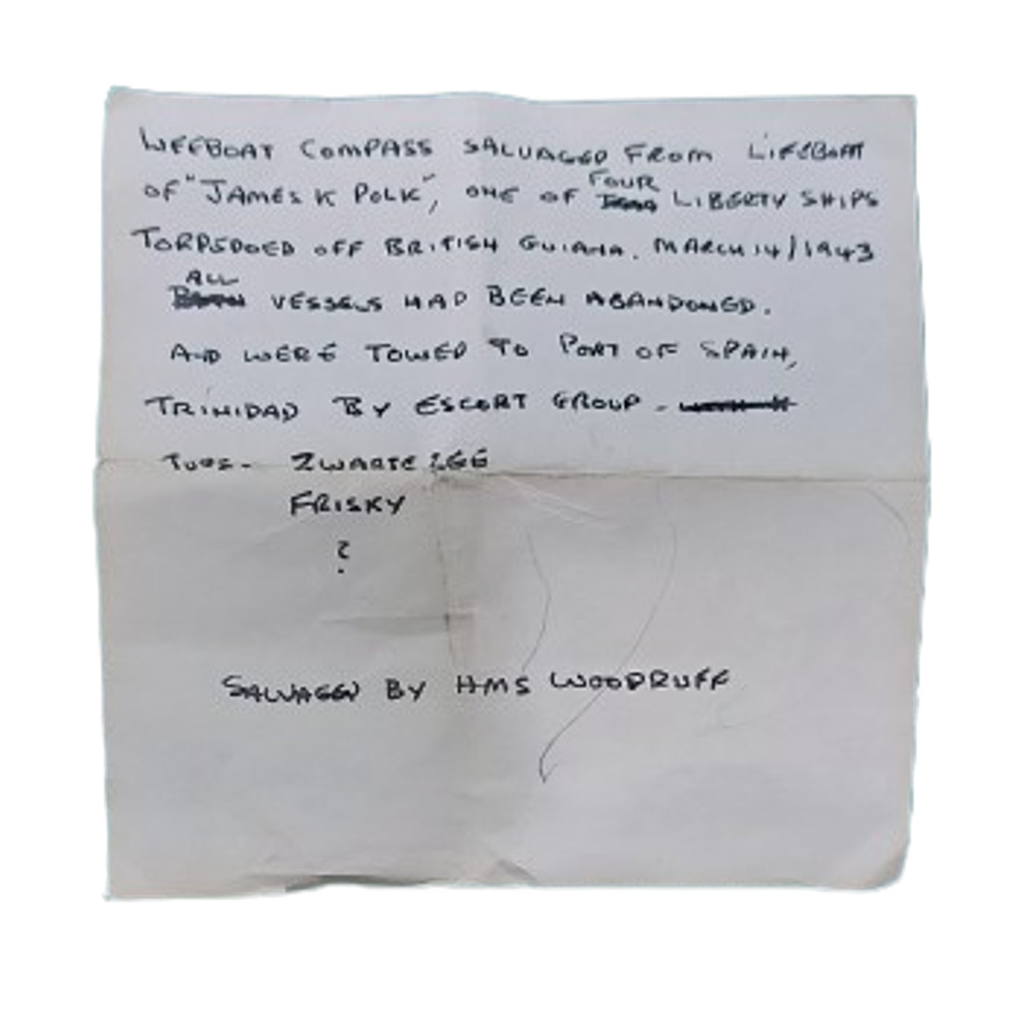 WW2 British Cased And Named Lifeboat Compass With Provenance