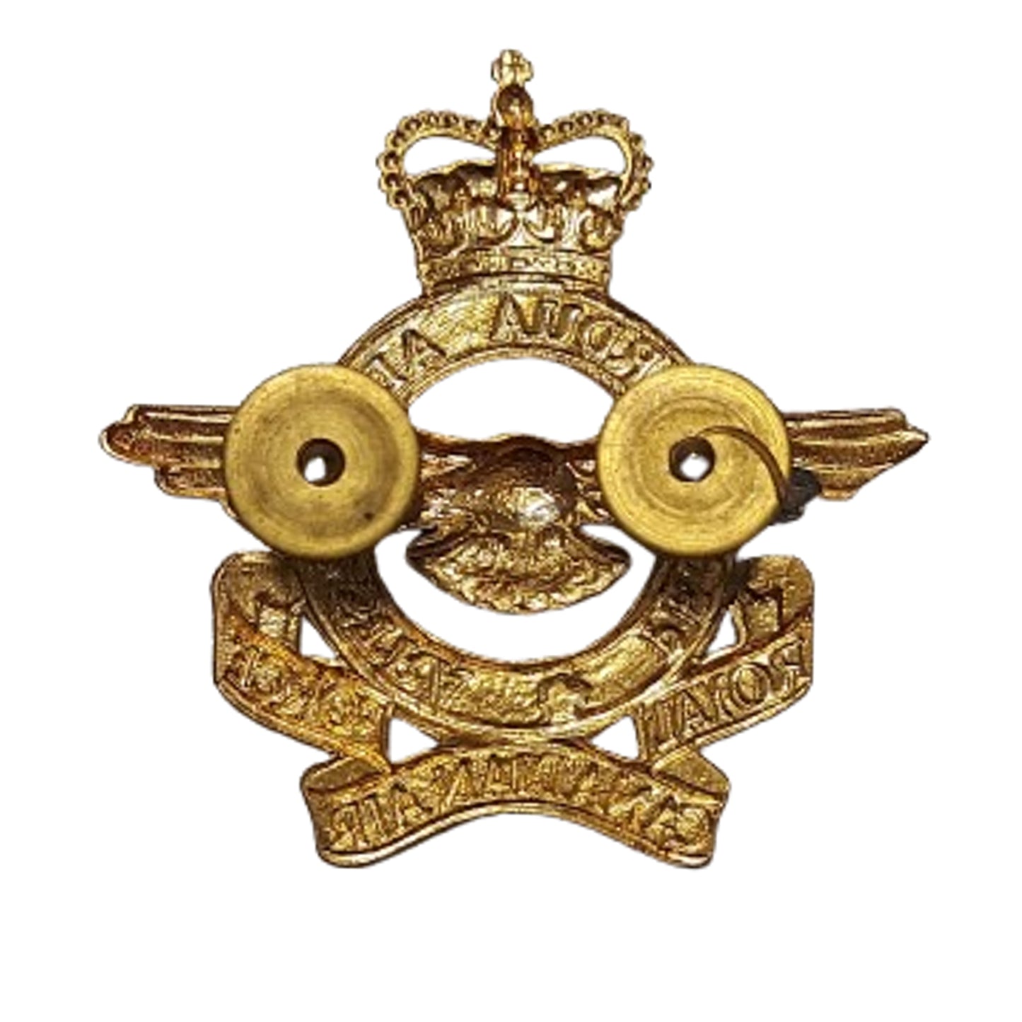Post-WW2 Canadian Forces RCAF Brass Cap Badge for Peak Cap Hat