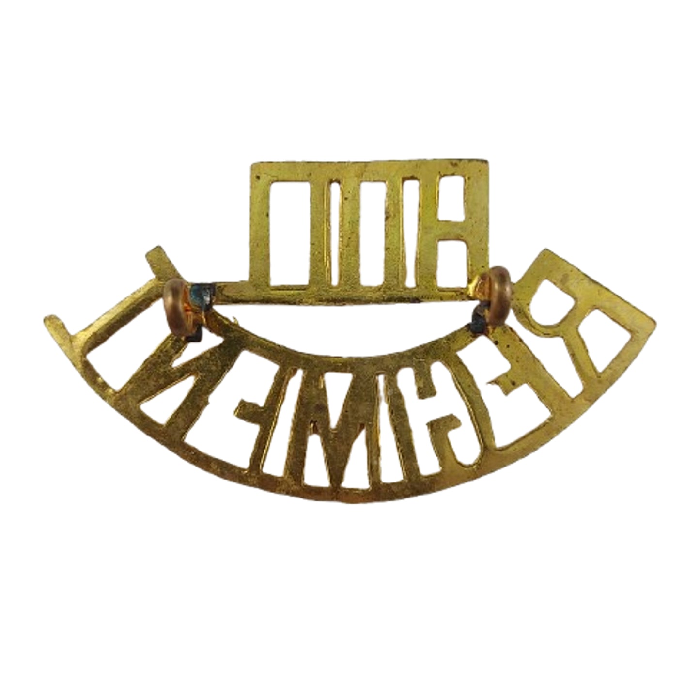 WW2 Canadian Hull Regiment Brass Shoulder Title