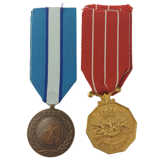 Post-WW2 Canadian Medal Pair - UN United Nations Medal and Named CD Canadian Decoration