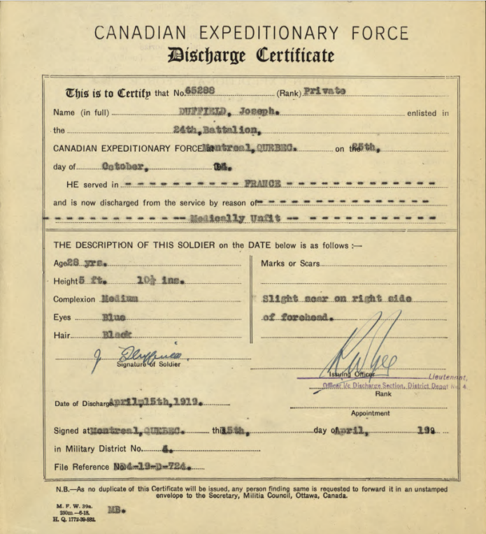 WW1 Canadian 1914-15 Star 24th Battalion -Victoria Rifles