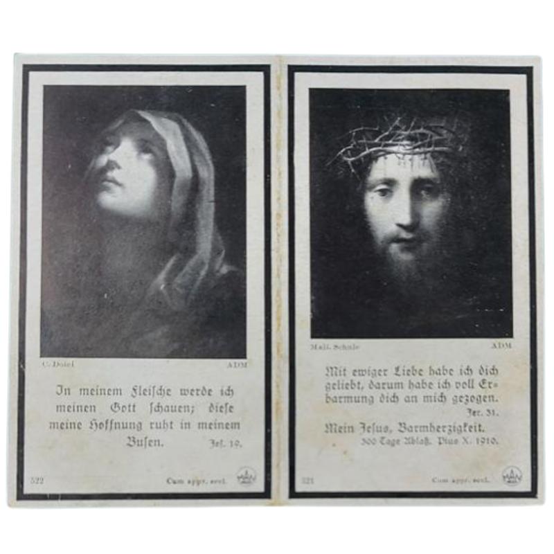 WW2 German Remembrance Card - First Infantry Regiment