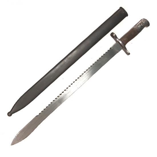 WW1 Schmidt Rubin M1914 Sawback Bayonet In Scabbard