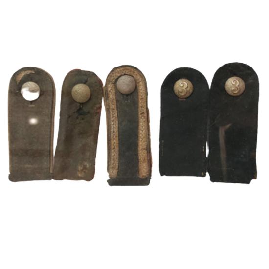 Framed WW2 German Shoulder Boards - Battlefield Found War Souvenirs Stalingrad Russia