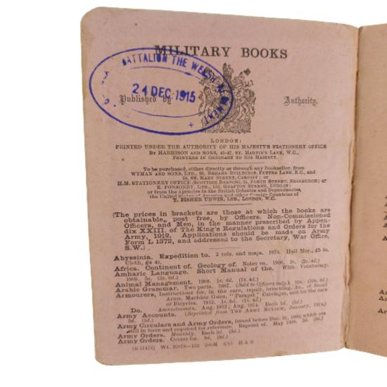 Musketry Regulation Manual - Part 1, 1909, Welsh Regiment