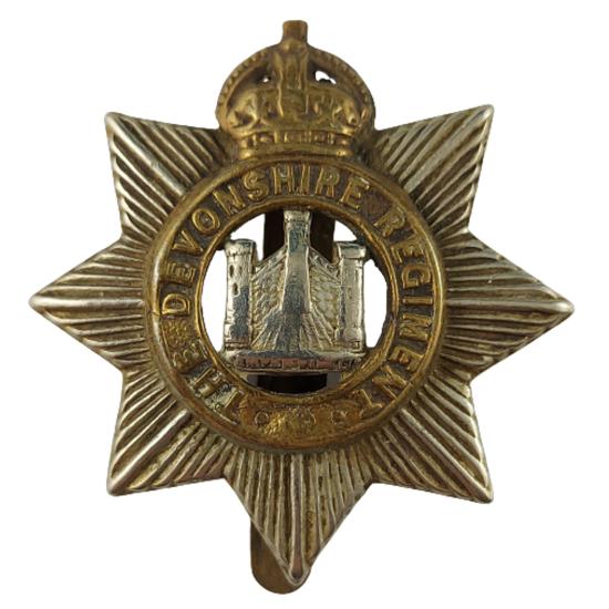 WW1 British Devon Regiment Cap Badge - Slider