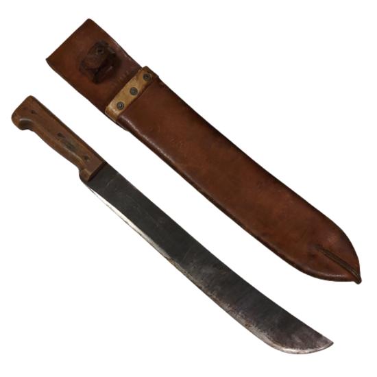 WW2 British Issue Field Machete In Scabbard