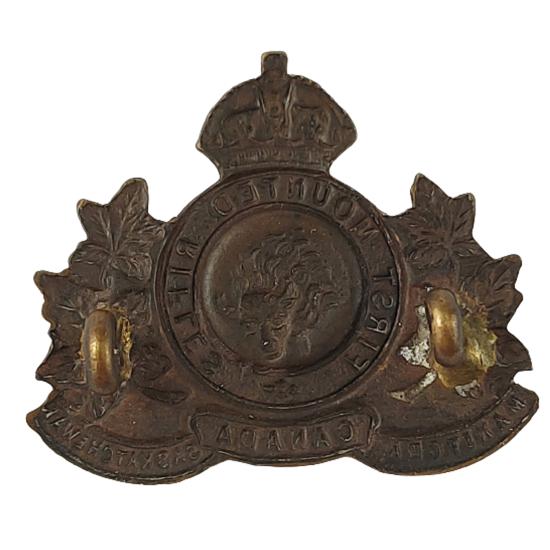 WW1 CEF First Canadian Mounted Rifles Collar Badge