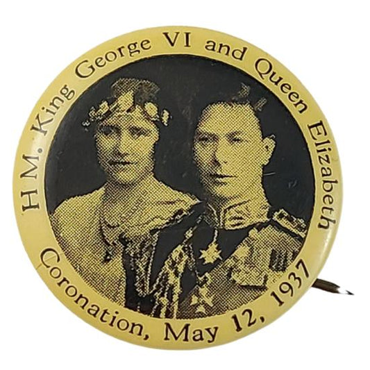 King George VI And Queen Elizabeth Coronation Celluloid Button