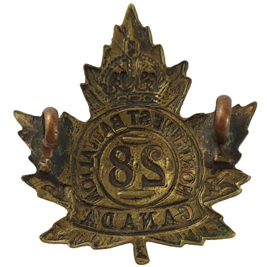 WW1 Canadian 28th Battalion Cap Badge - Northwest Battalion