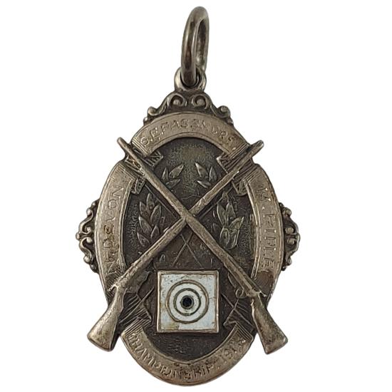 British 1914 North Devon S.E. Pasmore Military Rifle Championship Award Pendant
