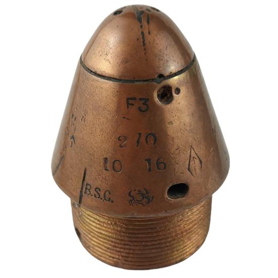 WW1 British Inert Artillery Shell Fuse 1916
