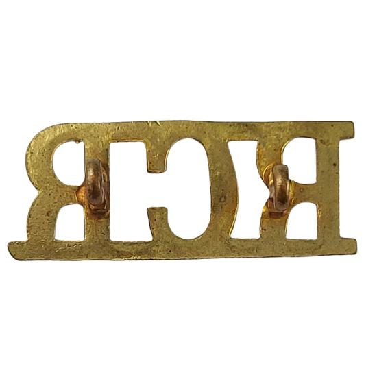 WW2 Canadian RCR Royal Canadian Regiment Brass Shoulder Title