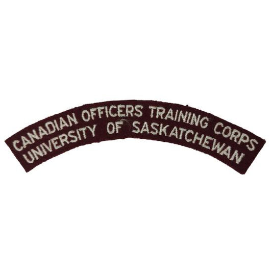 Canadian Officer Training Corps University Of Saskatchewan Cloth Shoulder Title