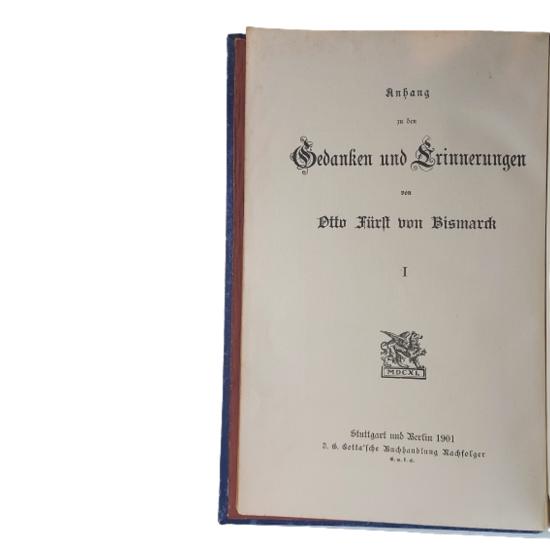 WW1 German Book - Kaiser Wilhelm I And Bismark