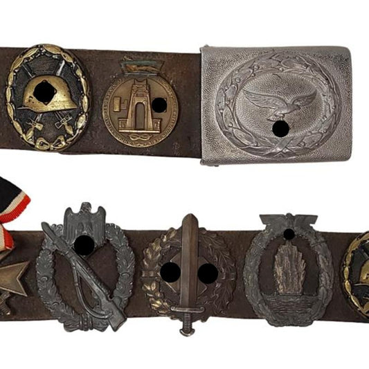 Canadian Soldier's Bring Back WW2 German Souvenir Badge Belt