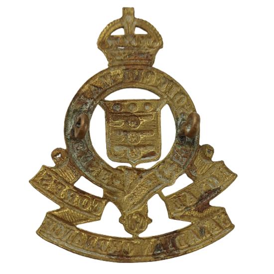 WW2 Canadian RCOC Ordnance Corps Cap Badge