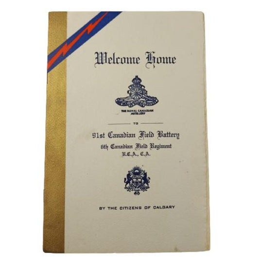 WW2 RCA Royal Canadian Artillery Welcome Home Pamphlet Calgary 1941