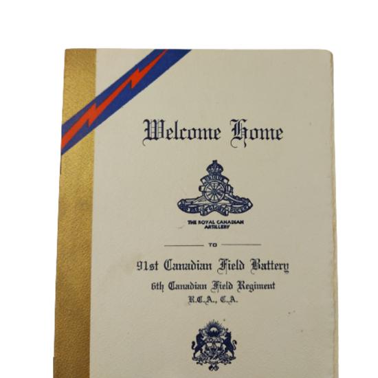 WW2 RCA Royal Canadian Artillery Welcome Home Pamphlet Calgary 1941