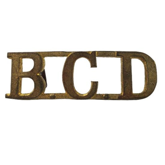WW2 BCD British Columbia Dragoons Brass Shoulder Title