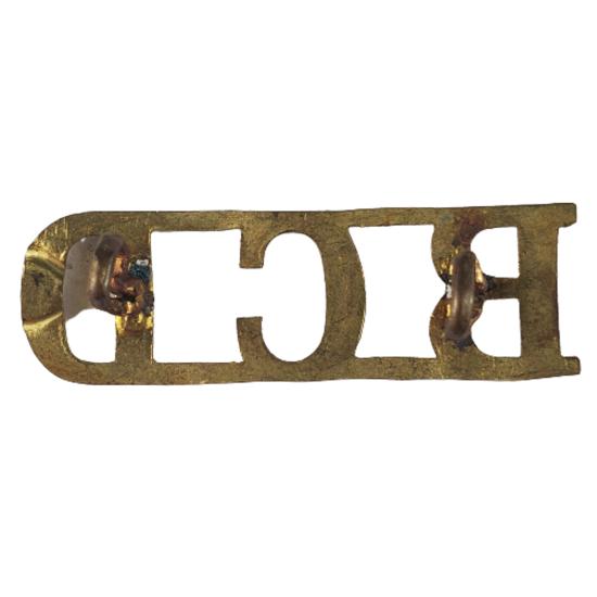 WW2 BCD British Columbia Dragoons Brass Shoulder Title