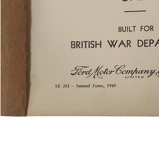 WW2 British Army Ford Bedford 4x2 Illustrated Spare Parts List Manual
