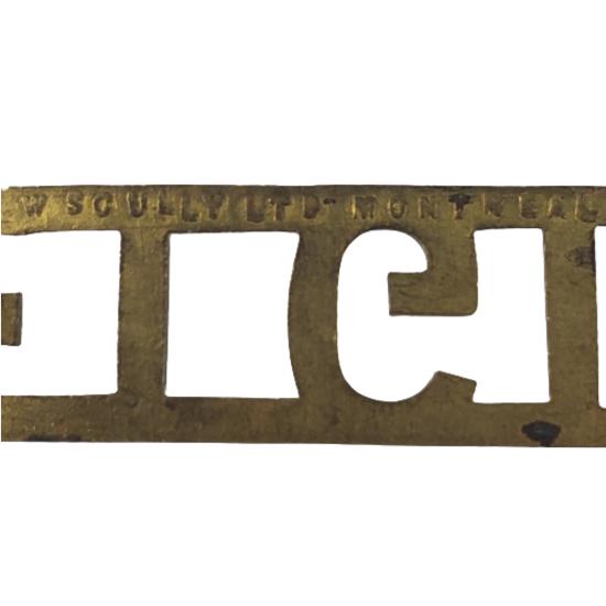 WW2 Canadian Elgin Regiment Brass Shoulder Title - Scully