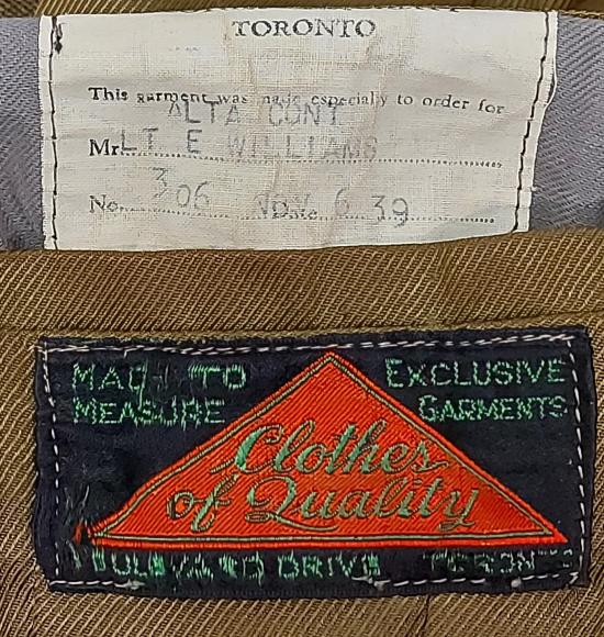 Named WW2 Calgary Highlanders Officer's Cut-Away Tunic