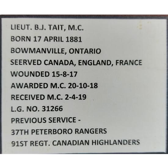 WW1 Canadian 48th Highlanders Officer's Military Cross Medal Set (15th Battalion)