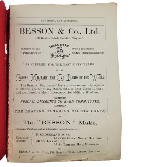 Dominion Of Canada Militia List, January 1899