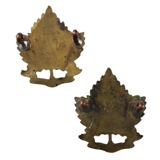 WW1 Canadian 144th Battalion Collar Badge Pair - Winnipeg Manitoba