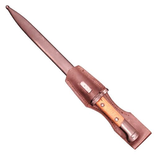 WW2 Czech VZ-24 Mauser Bayonet With Scabbard And Leather Frog