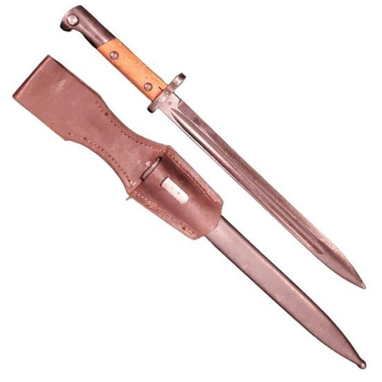 WW2 Czech VZ-24 Mauser Bayonet With Scabbard And Leather Frog