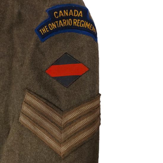 Named WW2 Canadian - The Ontario Regiment Armored Corps Battle Dress Tunic