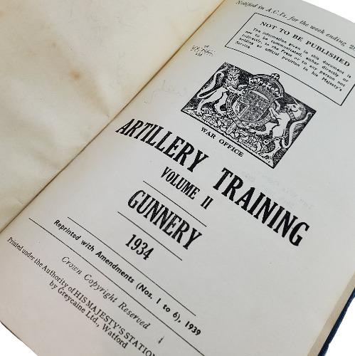 Named 1934 British Artillery Training 'Gunnery' Manual