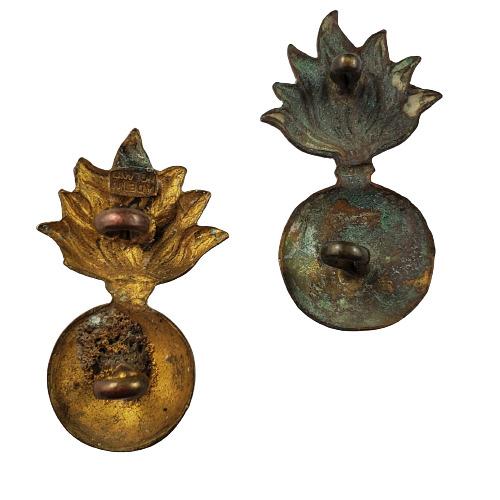 WW2 Canadian Governor Generals Foot Guards GGFG Collar Badges