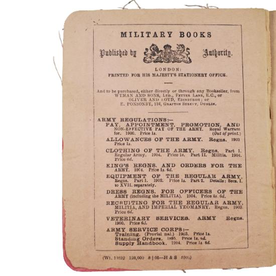 Pre-WW1 Canadian British Training Manuals Appendix 1905