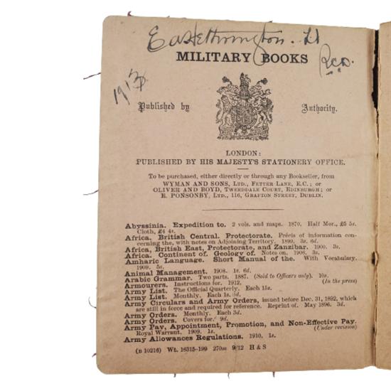 Pre-WW1 British Canadian 1909 Manual Field Service Regulations Part I, Royal Canadian Dragoons