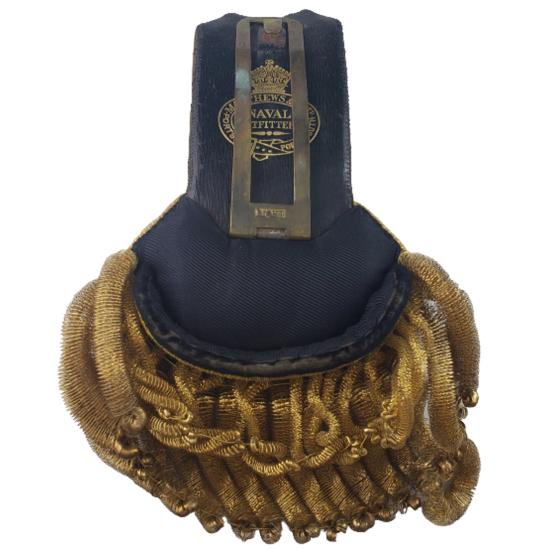 Cased Victorian Naval Sword Belt And Epaulettes Named To Lt. Cyril Callaghan