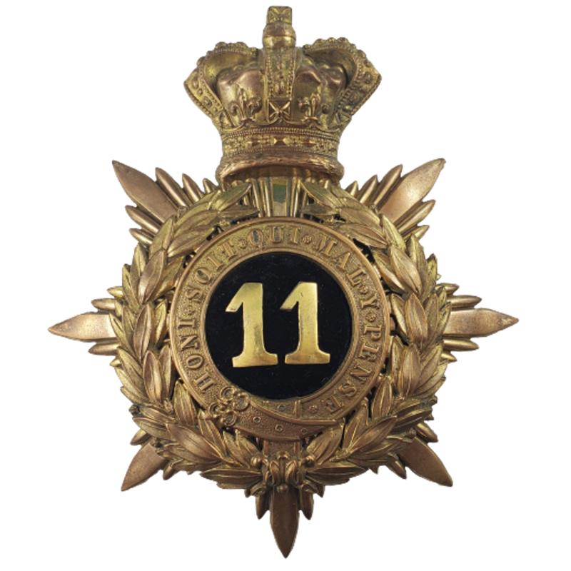 British Victorian 11th Regiment Of Foot Shako Plate