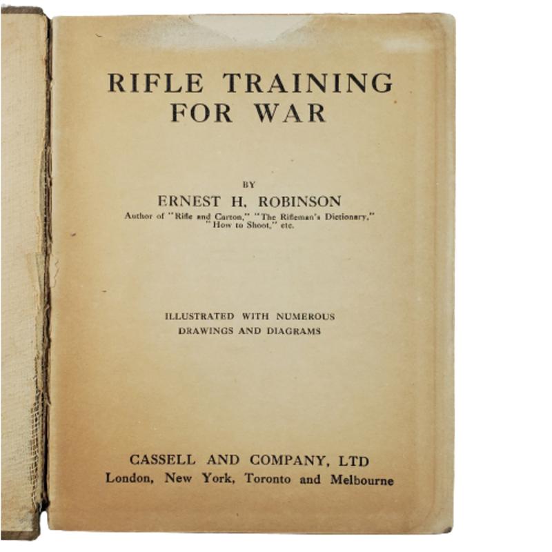 Named WW1 Manual - Rifle Training For War 1914