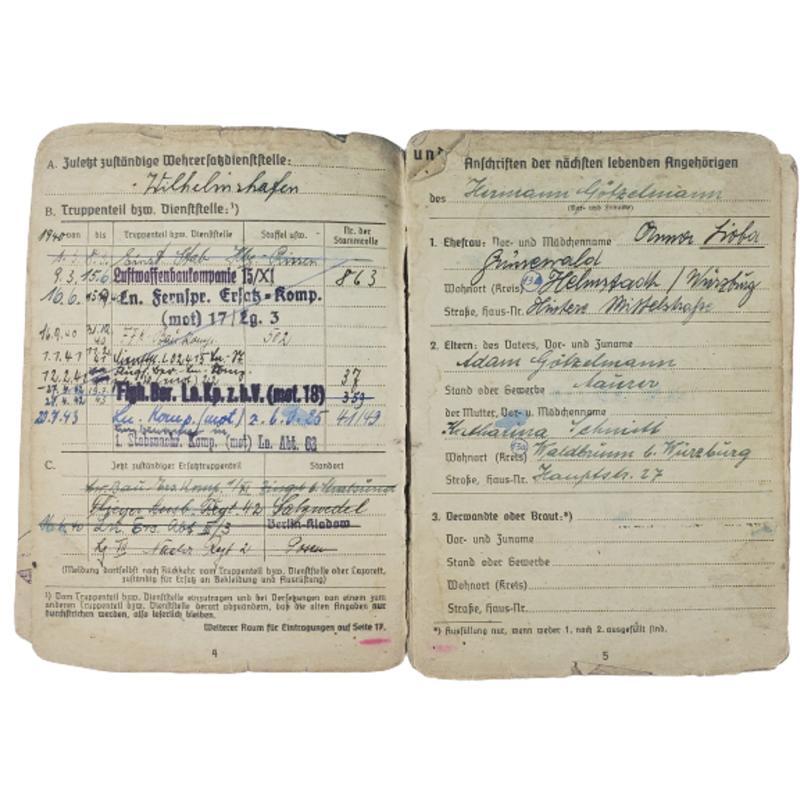 WW2 German Soldbuch Book With Photo