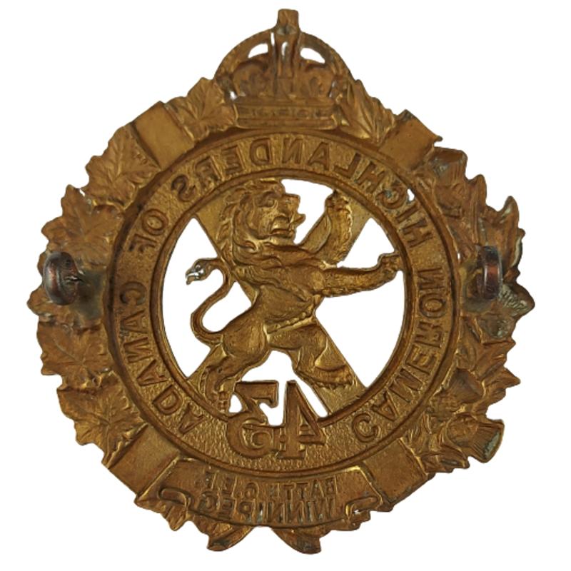 WW1 43rd Battalion (Cameron Highlanders of Canada) Cap Badge